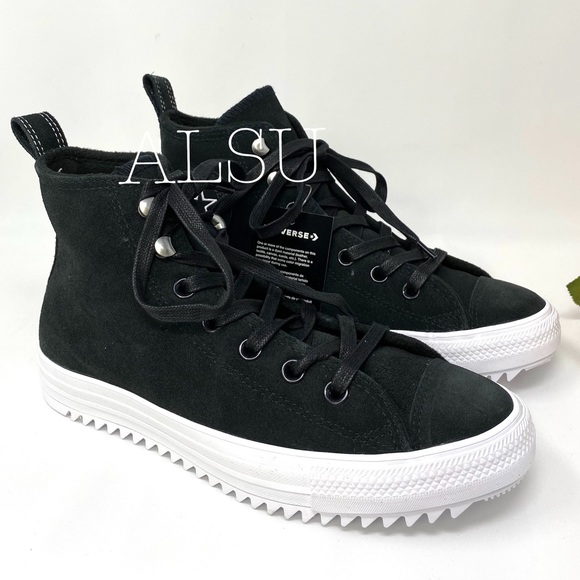Converse Ctas Hiker High Suede Black Women's Size 7.5 AUTHENTIC 565236C - Picture 2 of 8